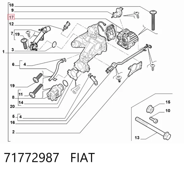 Enfriador de recirculación de gases de escape EGR 71772987 Fiat/Alfa/Lancia