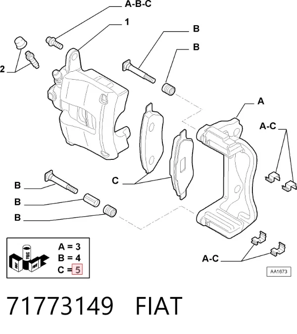 Pastillas de freno traseras 71773149 Fiat/Alfa/Lancia