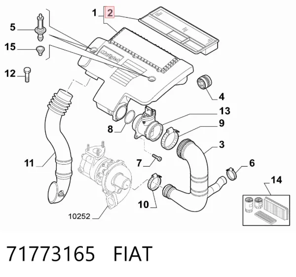 Filtro de aire 71773165 Fiat/Alfa/Lancia
