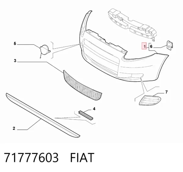 Paragolpes 71777603 Fiat/Alfa/Lancia