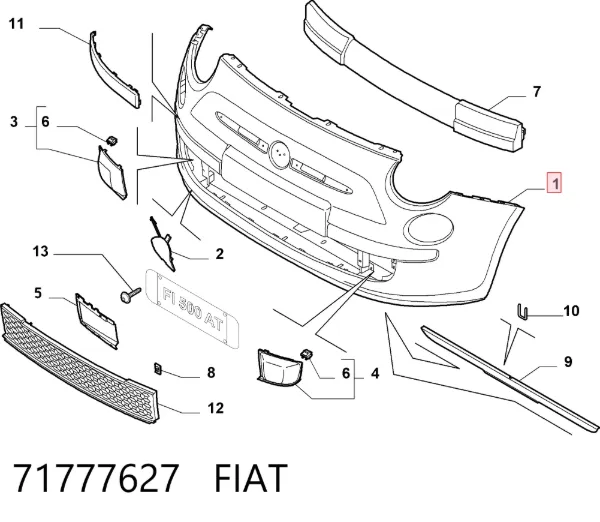 Paragolpes 71777627 Fiat/Alfa/Lancia