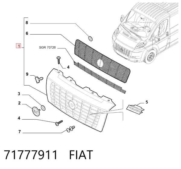Parrilla 71777911 Fiat/Alfa/Lancia