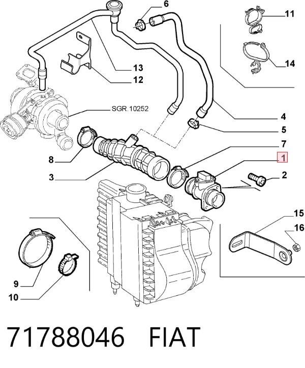 Caudalímetro 71788046 Fiat/Alfa/Lancia