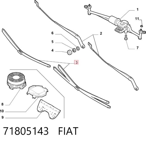 Limpiaparabrisas delanteras 71805143 Fiat/Alfa/Lancia