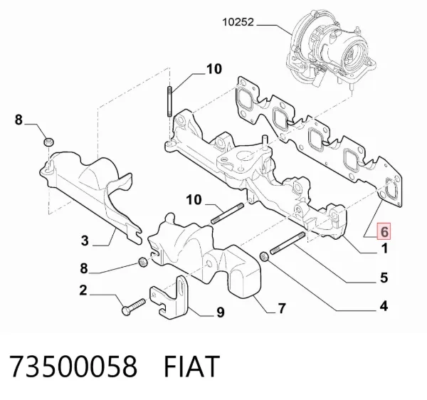 Junta colector escape 73500058 Fiat/Alfa/Lancia