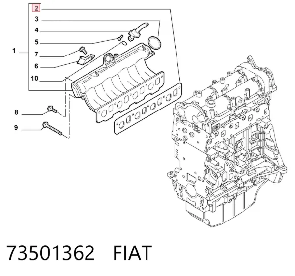 Junta de colector de admisión 73501362 Fiat/Alfa/Lancia