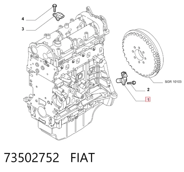 Sensor de cigüeñal 73502752 Fiat/Alfa/Lancia