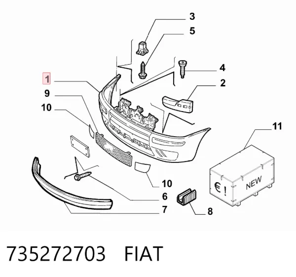 Paragolpes 735272703 Fiat/Alfa/Lancia