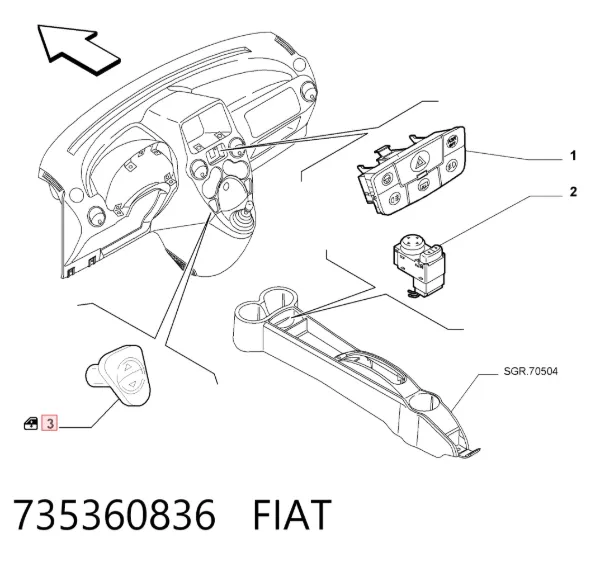 Interruptor de elevalunas delantera izquierda 735360836 Fiat/Alfa/Lancia