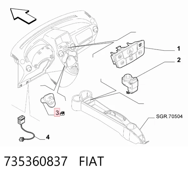 Unidad de control de elevalunas delantero derecho 735360837 Fiat/Alfa/Lancia