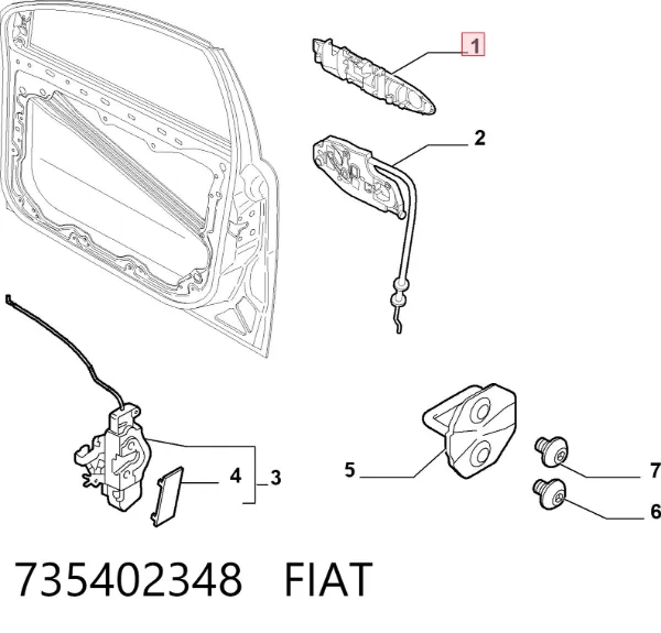 Manija exterior izquierda de puerta delantera 735402348 Fiat/Alfa/Lancia