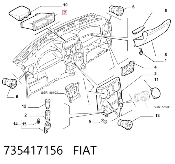 Guantera Fiat Doblo I