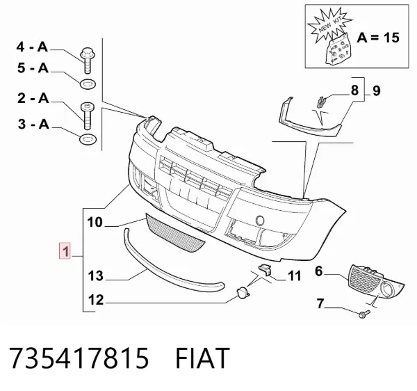 Paragolpes 735417815 Fiat/Alfa/Lancia