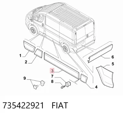 Moldura de puerta corredera FIAT 735422921