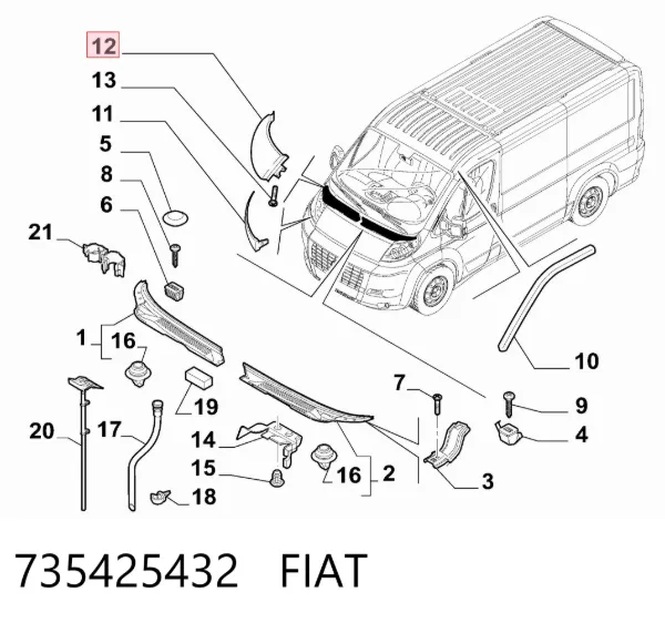 Moldura de faro izquierdo 735425432 Fiat/Alfa/Lancia
