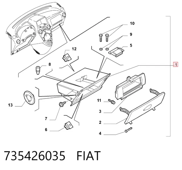 Guantera 735426035 Fiat/Alfa/Lancia