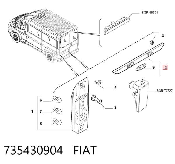 Luz matricula 735430904 Fiat/Alfa/Lancia