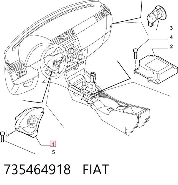 Airbag de volante 735464918 Fiat/Alfa/Lancia