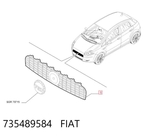 Parrilla 735489584 Fiat/Alfa/Lancia