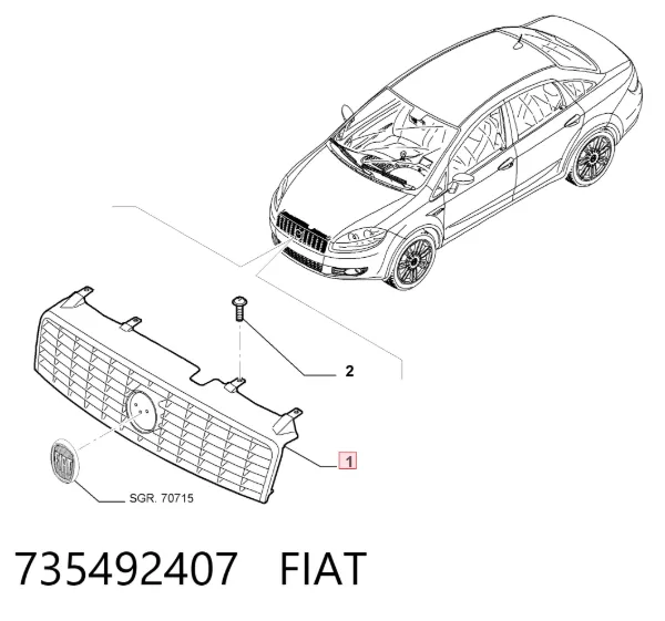 Parrilla 735492407 Fiat/Alfa/Lancia