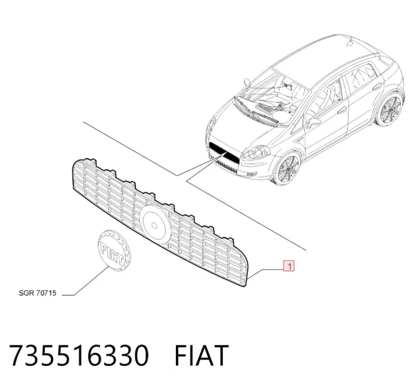 Parrilla 735516330 Fiat/Alfa/Lancia
