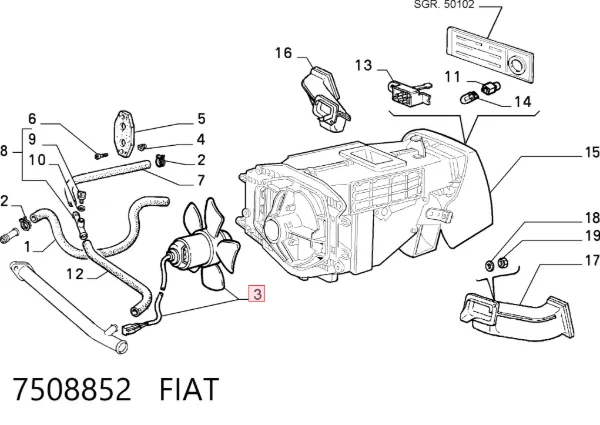 Ventilador habitáculo 7508852 Fiat/Alfa/Lancia