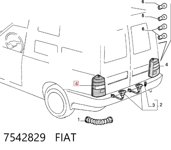 Piloto trasero izquierdo 7542829 Fiat/Alfa/Lancia