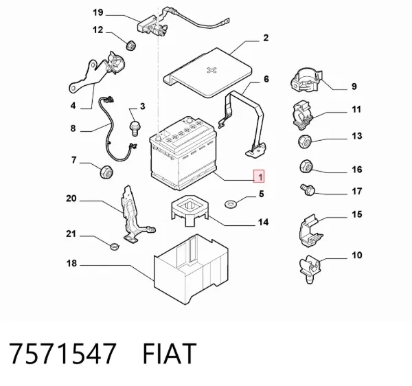 Batería 7571547 Fiat/Alfa/Lancia