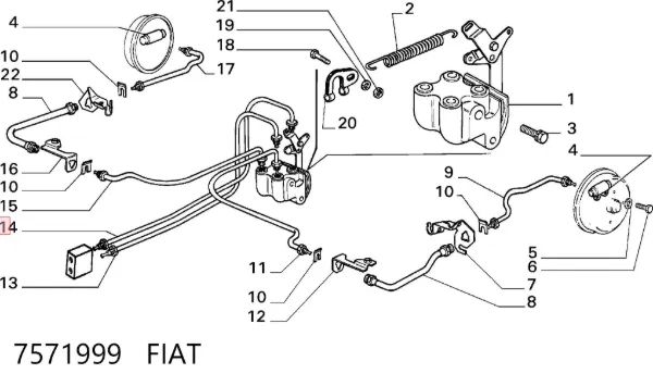 Regulador de la fuerza de frenado 7571999 Fiat/Alfa/Lancia