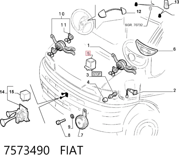Relé de intermitentes 7573490 Fiat/Alfa/Lancia
