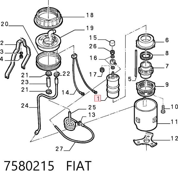 Unidad de alimentación de combustible 7580215 Fiat/Alfa/Lancia