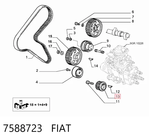 Polea de cigüeñal Fiat Uno 146A
