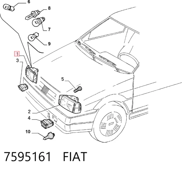 Faro derecho 7595161 Fiat/Alfa/Lancia
