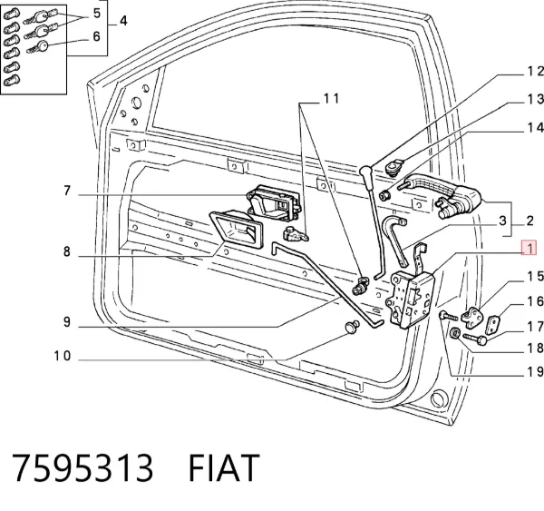 Cerradura 7595313 Fiat/Alfa/Lancia