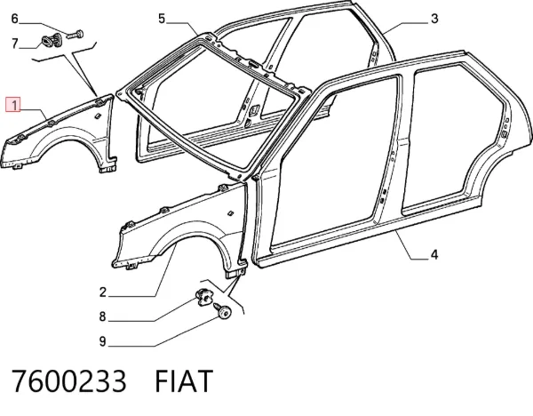 Aleta 7600233 Fiat/Alfa/Lancia
