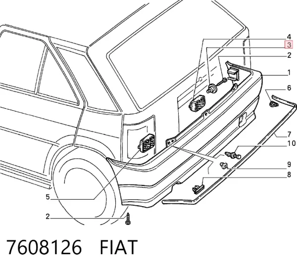 Soporte de parachoques trasero Volkswagen Golf II