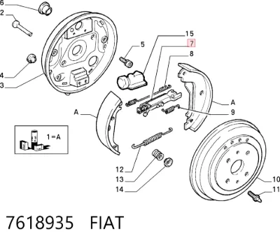 Kit de reparación del mecanismo de ajuste automático de zapatas de freno FIAT 7618935