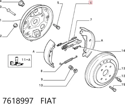 Kit de reparación del mecanismo de ajuste automático de zapatas de freno FIAT 7618997