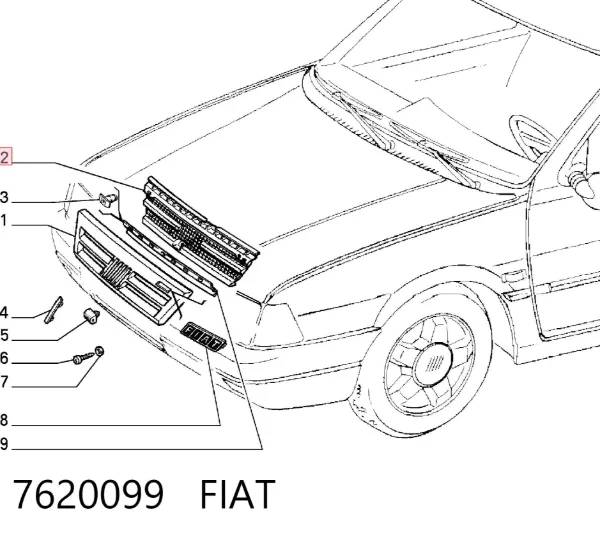 Parrilla 7620099 Fiat/Alfa/Lancia