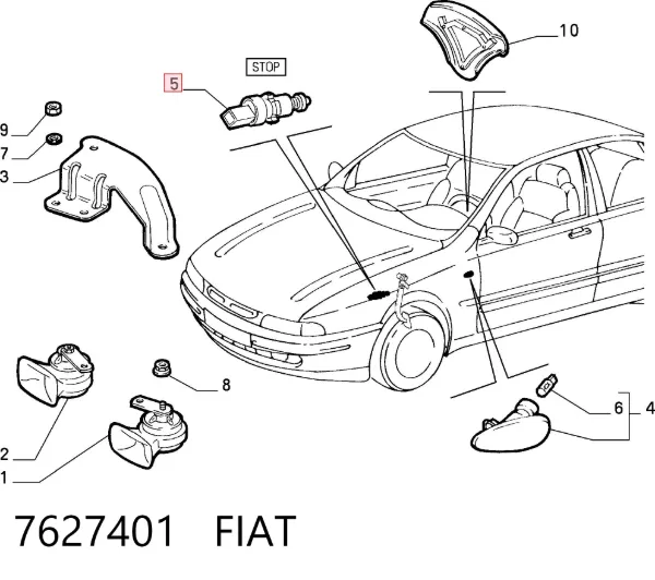 Interruptor de luz de freno 7627401 Fiat/Alfa/Lancia