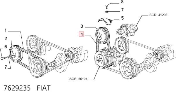 Correa de alternador 7629235 Fiat/Alfa/Lancia