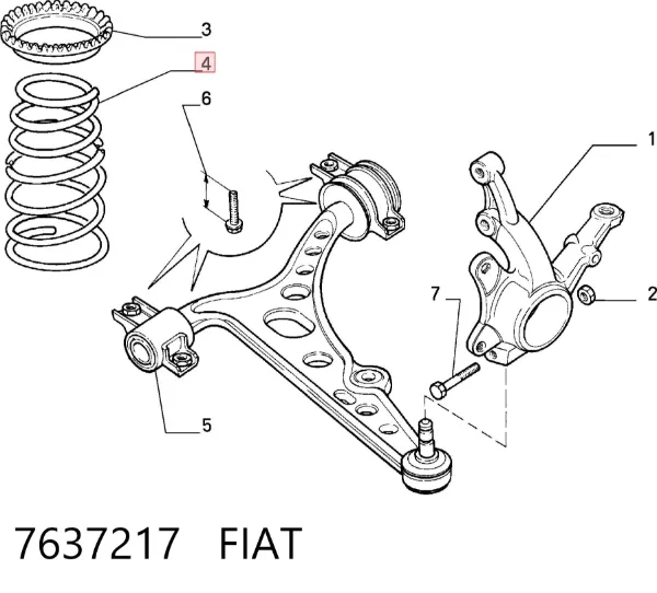 Muelle delantero 7637217 Fiat/Alfa/Lancia