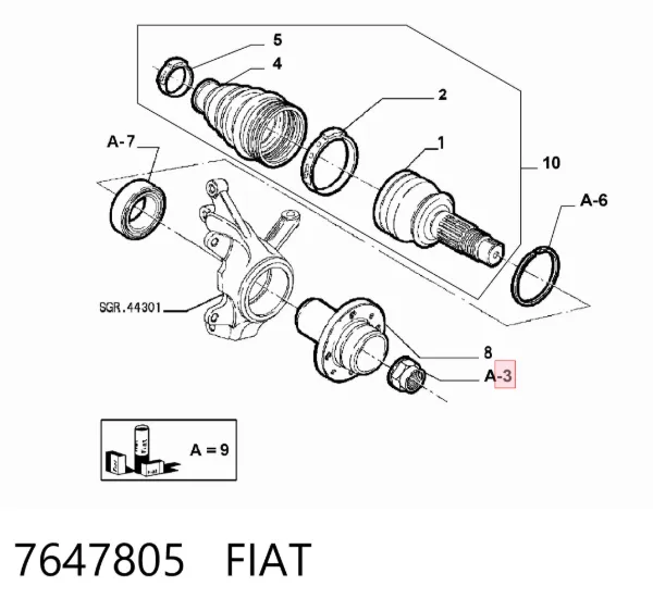 Tornillo de rueda 7647805 Fiat/Alfa/Lancia