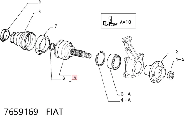 Junta homocinetica 7659169 Fiat/Alfa/Lancia