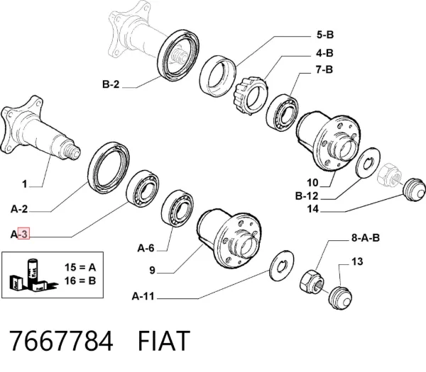 Cojinete del diferencial del eje delantero 7667784 Fiat/Alfa/Lancia