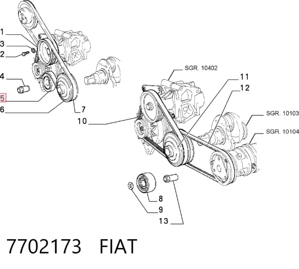 Polea inversión / guía, correa poli V 7702173 Fiat/Alfa/Lancia