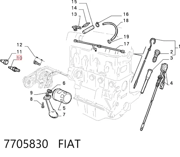Sensor de presión de aceite 7705830 Fiat/Alfa/Lancia