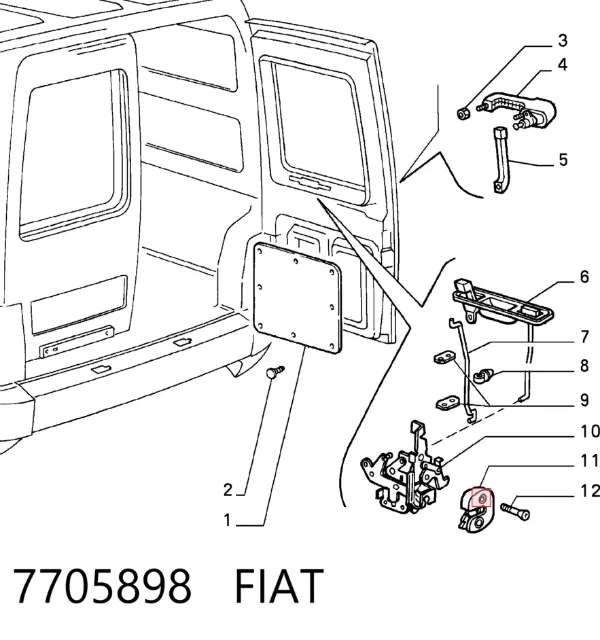 Manija exterior derecha de puerta delantera 7705898 Fiat/Alfa/Lancia