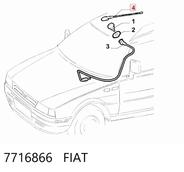 Vástago de antena 7716866 Fiat/Alfa/Lancia