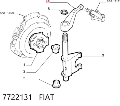 Palanca de la horquilla del embrague FIAT 7722131